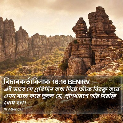 বিচাৰকর্তাবিলাক 16:16 BENIRV Bible Verse Image