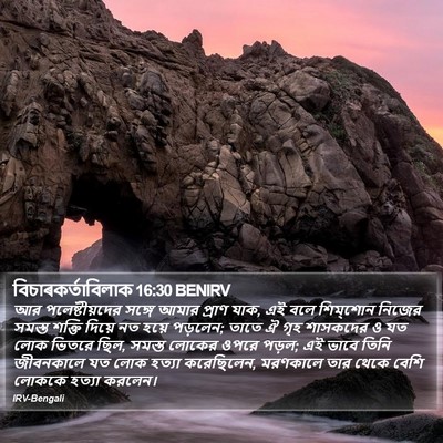বিচাৰকর্তাবিলাক 16:30 BENIRV Bible Verse Image