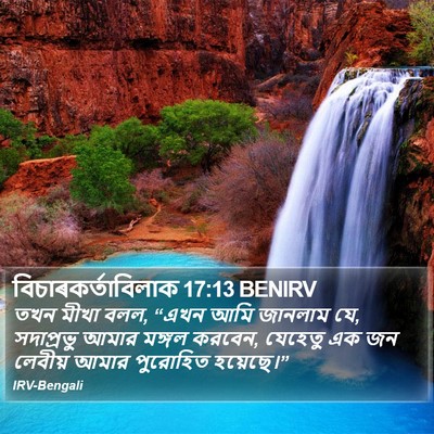 বিচাৰকর্তাবিলাক 17:13 BENIRV Bible Verse Image