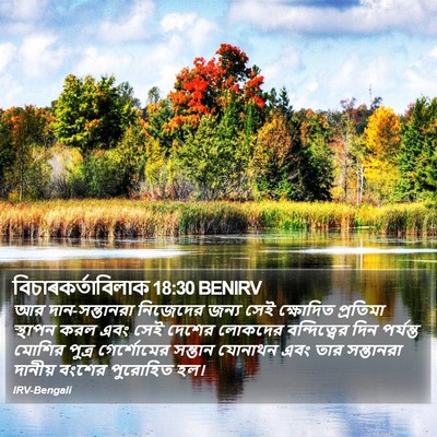 বিচাৰকর্তাবিলাক 18:30 BENIRV Bible Verse Image