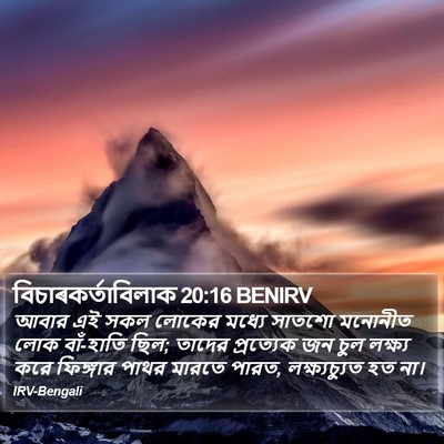 বিচাৰকর্তাবিলাক 20:16 BENIRV Bible Verse Image