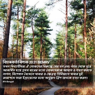 বিচাৰকর্তাবিলাক 20:31 BENIRV Bible Verse Image
