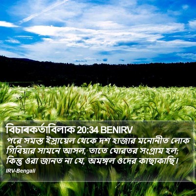 বিচাৰকর্তাবিলাক 20:34 BENIRV Bible Verse Image