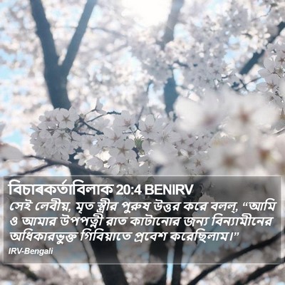 বিচাৰকর্তাবিলাক 20:4 BENIRV Bible Verse Image