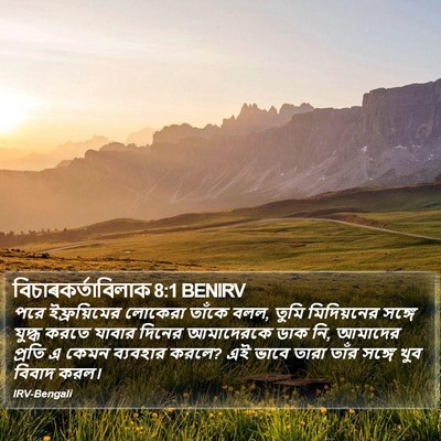বিচাৰকর্তাবিলাক 8:1 BENIRV Bible Verse Image