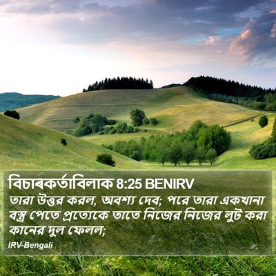 বিচাৰকর্তাবিলাক 8:25 BENIRV Bible Verse Image