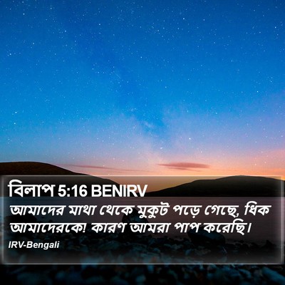 বিলাপ 5:16 BENIRV Bible Verse Image