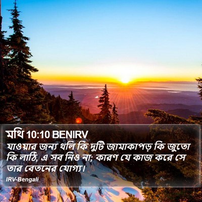 মথি 10:10 BENIRV Bible Verse Image