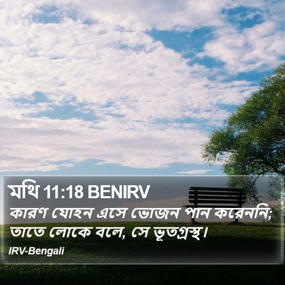 মথি 11:18 BENIRV Bible Verse Image