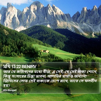 মথি 13:22 BENIRV Bible Verse Image