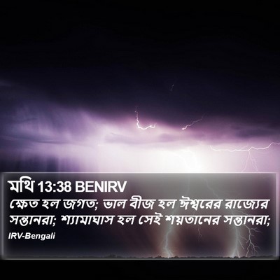 মথি 13:38 BENIRV Bible Verse Image