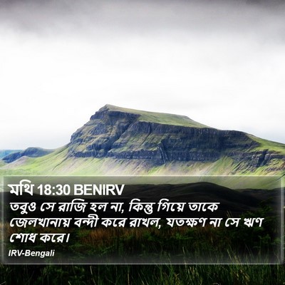মথি 18:30 BENIRV Bible Verse Image