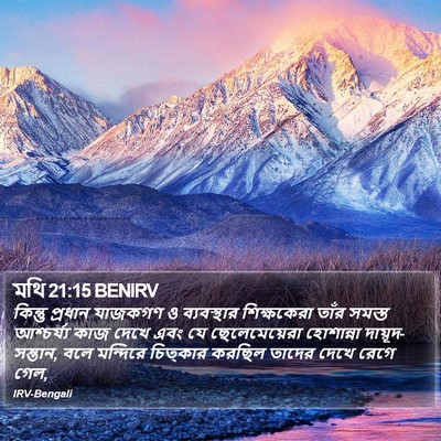 মথি 21:15 BENIRV Bible Verse Image