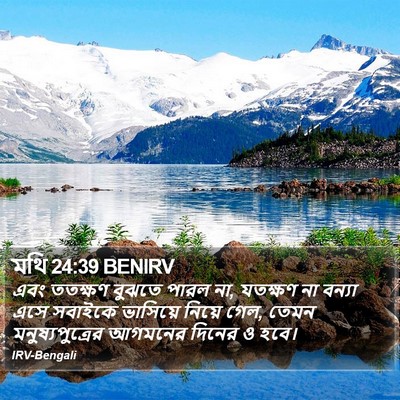 মথি 24:39 BENIRV Bible Verse Image