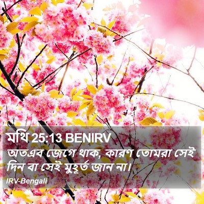 মথি 25:13 BENIRV Bible Verse Image