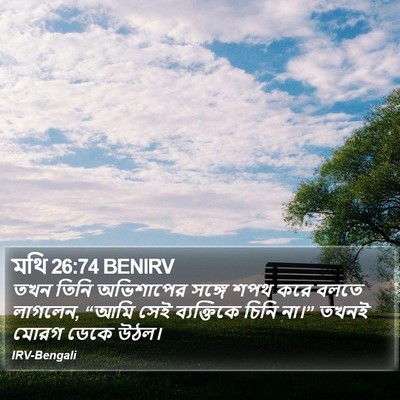 মথি 26:74 BENIRV Bible Verse Image