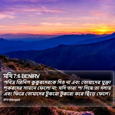 মথি 7:6 BENIRV Bible Verse Image