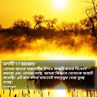 মলাখী 1:7 BENIRV Bible Verse Image