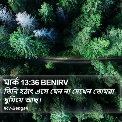 মার্ক 13:36 BENIRV Bible Verse Image