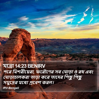 যাত্ৰা 14:23 BENIRV Bible Verse Image