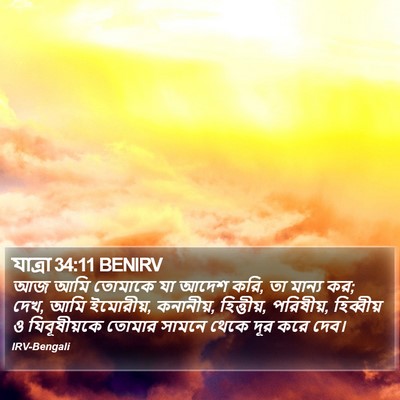 যাত্ৰা 34:11 BENIRV Bible Verse Image