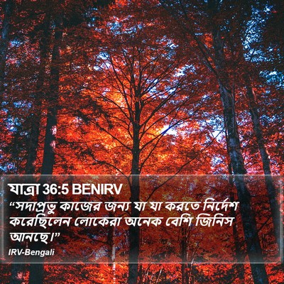 যাত্ৰা 36:5 BENIRV Bible Verse Image