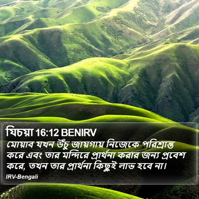 যিচয়া 16:12 BENIRV Bible Verse Image