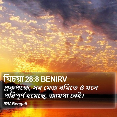 যিচয়া 28:8 BENIRV Bible Verse Image