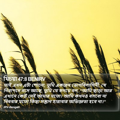 যিচয়া 47:8 BENIRV Bible Verse Image