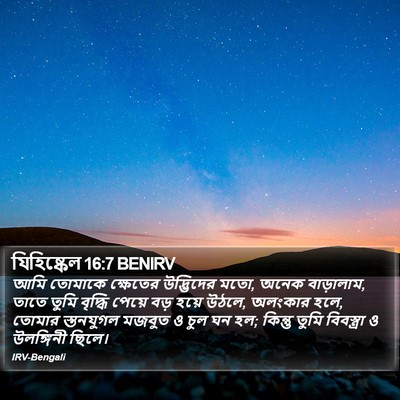 যিহিষ্কেল 16:7 BENIRV Bible Verse Image