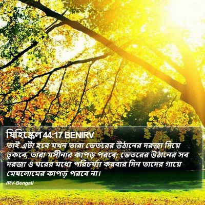 যিহিষ্কেল 44:17 BENIRV Bible Verse Image