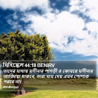 যিহিষ্কেল 44:18 BENIRV Bible Verse Image