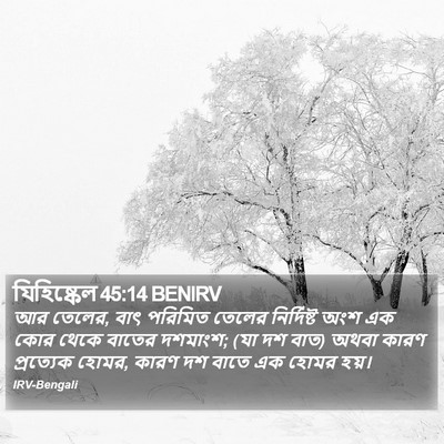 যিহিষ্কেল 45:14 BENIRV Bible Verse Image