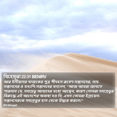 যিহোচূৱা 22:31 BENIRV Bible Verse Image