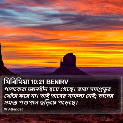 যিৰিমিয়া 10:21 BENIRV Bible Verse Image