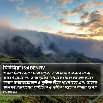 যিৰিমিয়া 16:4 BENIRV Bible Verse Image