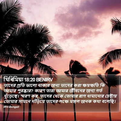 যিৰিমিয়া 18:20 BENIRV Bible Verse Image