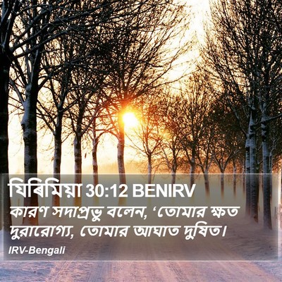 যিৰিমিয়া 30:12 BENIRV Bible Verse Image
