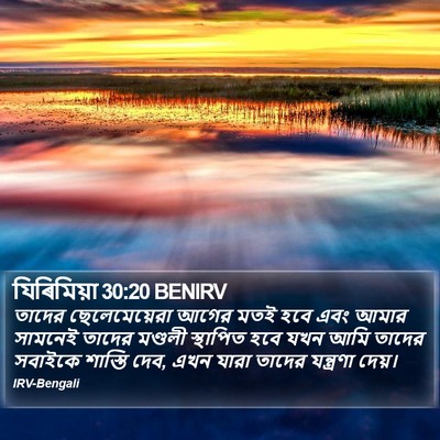 যিৰিমিয়া 30:20 BENIRV Bible Verse Image