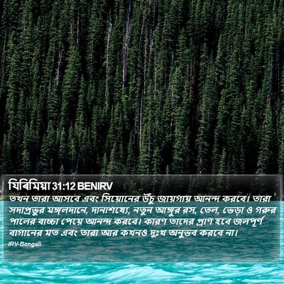 যিৰিমিয়া 31:12 BENIRV Bible Verse Image