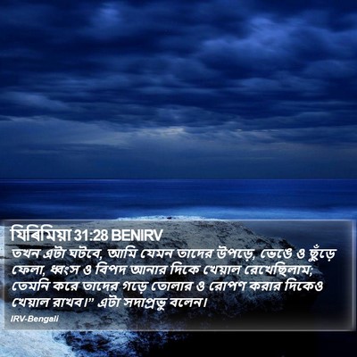 যিৰিমিয়া 31:28 BENIRV Bible Verse Image