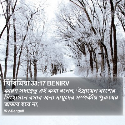 যিৰিমিয়া 33:17 BENIRV Bible Verse Image
