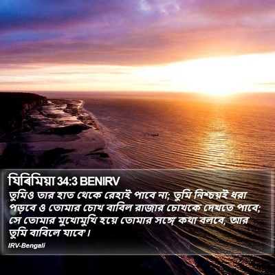 যিৰিমিয়া 34:3 BENIRV Bible Verse Image