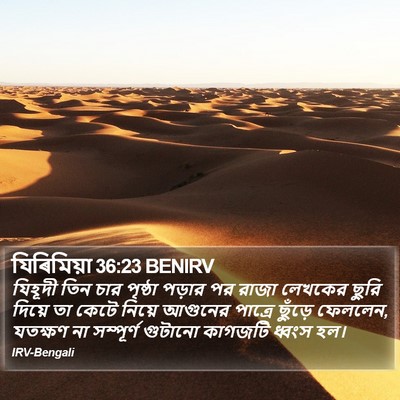 যিৰিমিয়া 36:23 BENIRV Bible Verse Image