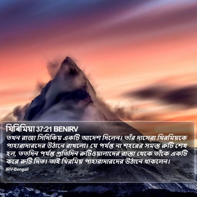 যিৰিমিয়া 37:21 BENIRV Bible Verse Image