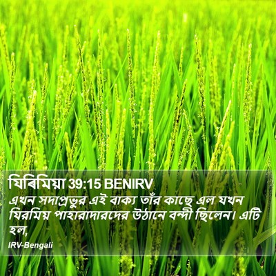 যিৰিমিয়া 39:15 BENIRV Bible Verse Image
