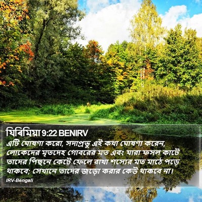 যিৰিমিয়া 9:22 BENIRV Bible Verse Image