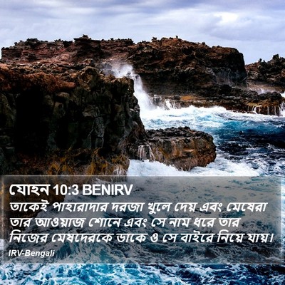 যোহন 10:3 BENIRV Bible Verse Image