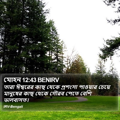 যোহন 12:43 BENIRV Bible Verse Image