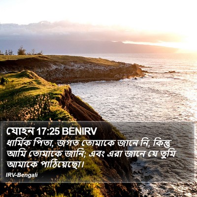 যোহন 17:25 BENIRV Bible Verse Image